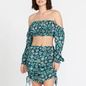 Volcom Beau Beau Gauze Mini Skirt Vintage Black NWT